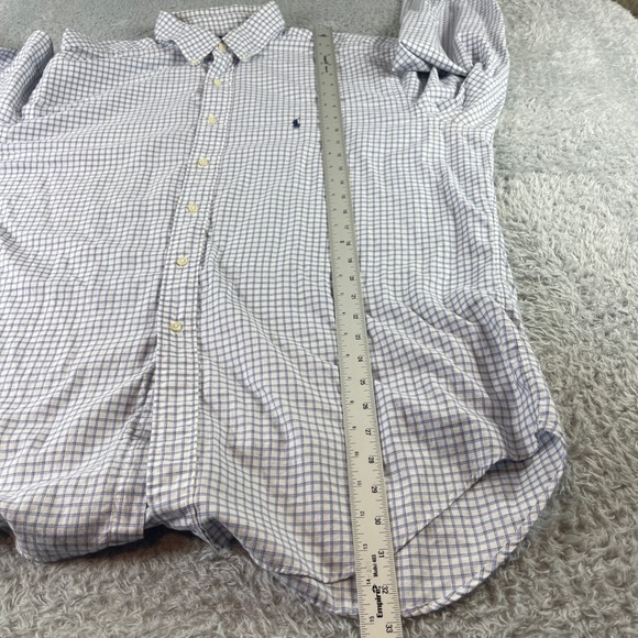 Ralph Lauren Yarmouth Gingham Button Down Shirt Long Sleeve Mens 17 1/2 36/37 - Picture 7 of 10
